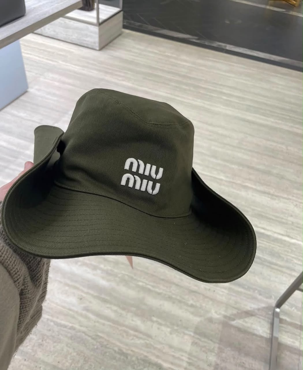 Miu Miu Wide-Brim Bucket Hat - Beige, Pink, Green, Black