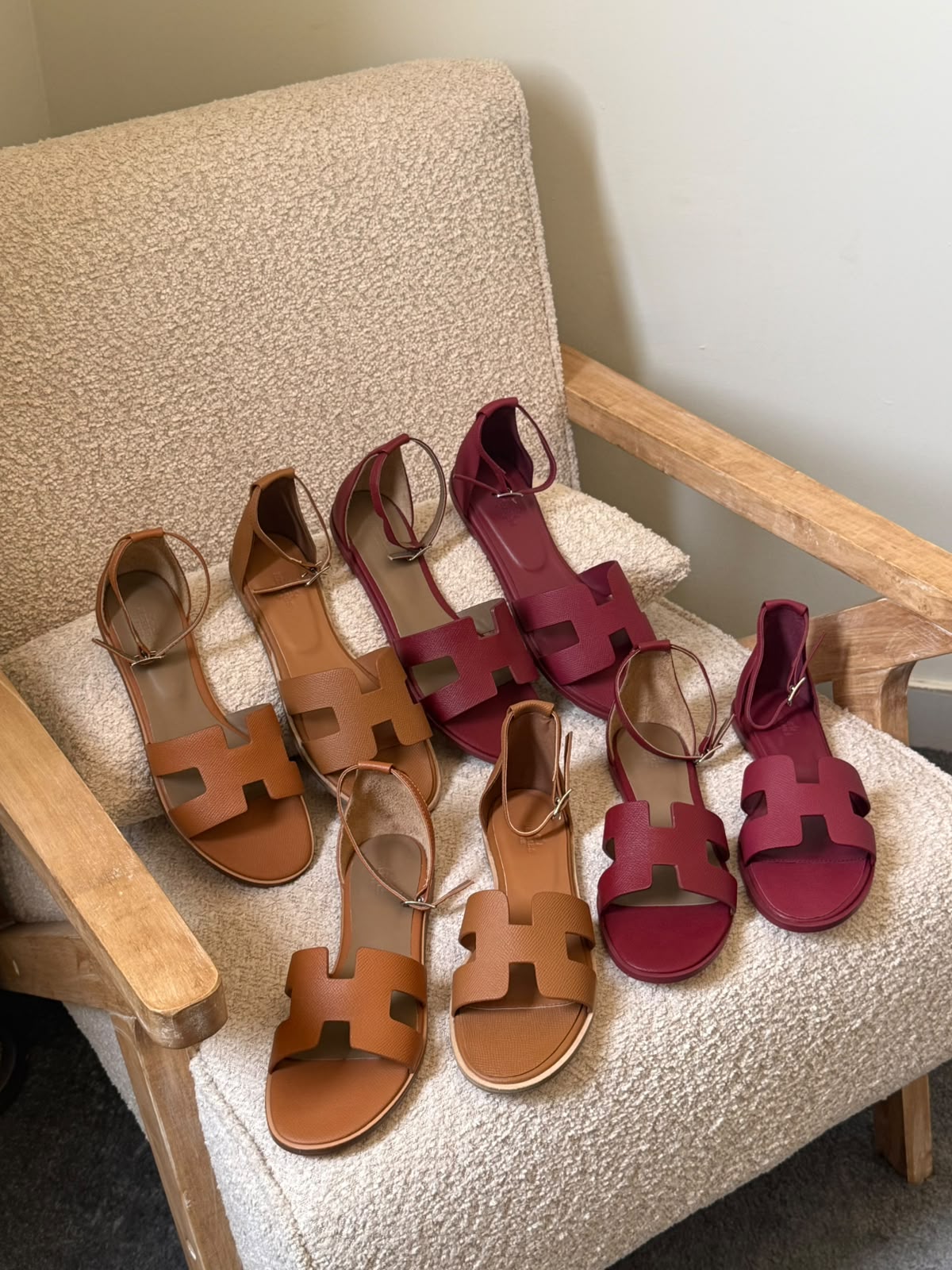 Hermes Slippers - Burgundy