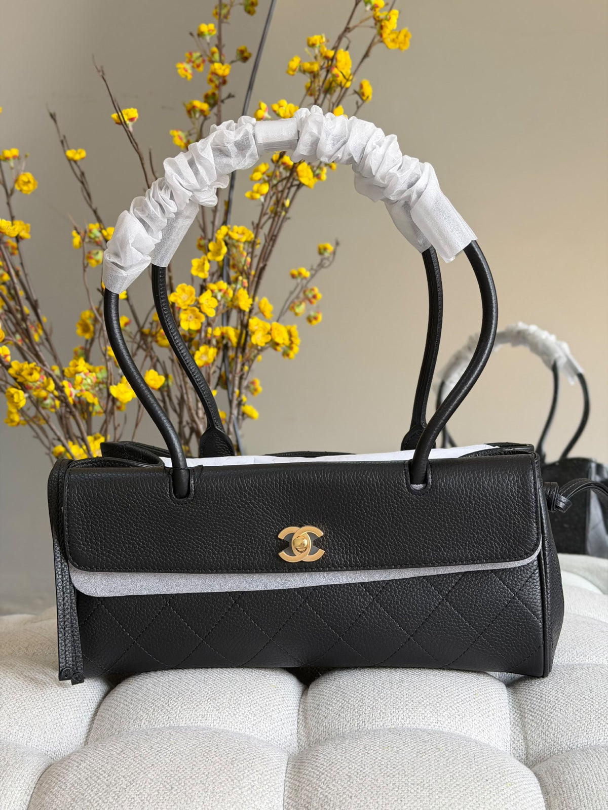 Chanel Banded Handbag - Black