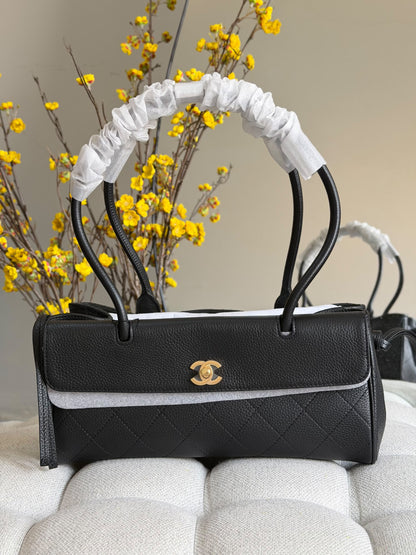Chanel Banded Handbag - Black