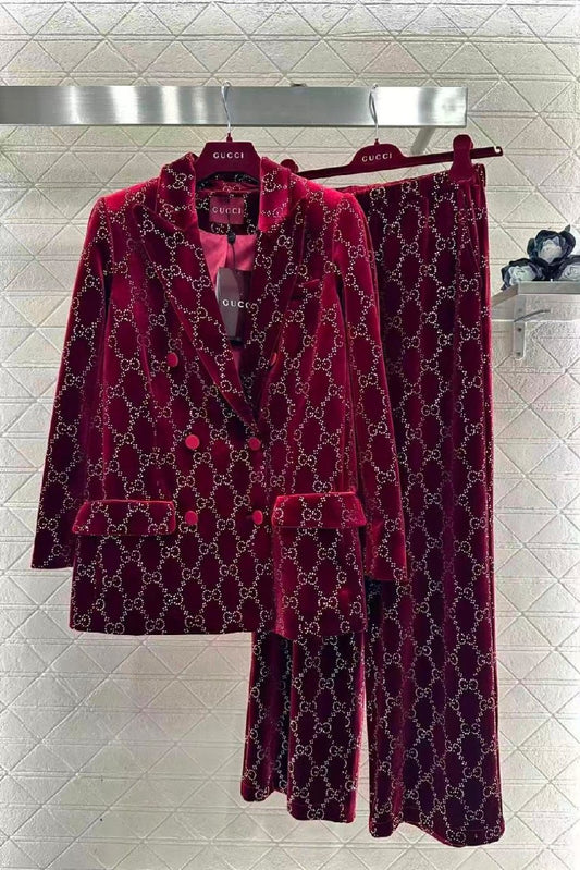 Gucci Notched-Lapel Set - Burgundy