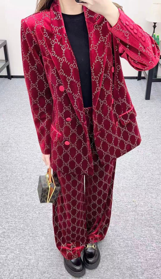 Gucci Notched-Lapel Set - Burgundy
