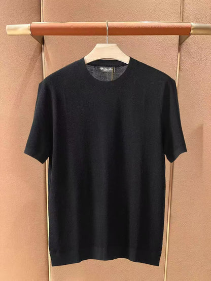Loro Piana Knitted T-Shirt - White, Navy, Black