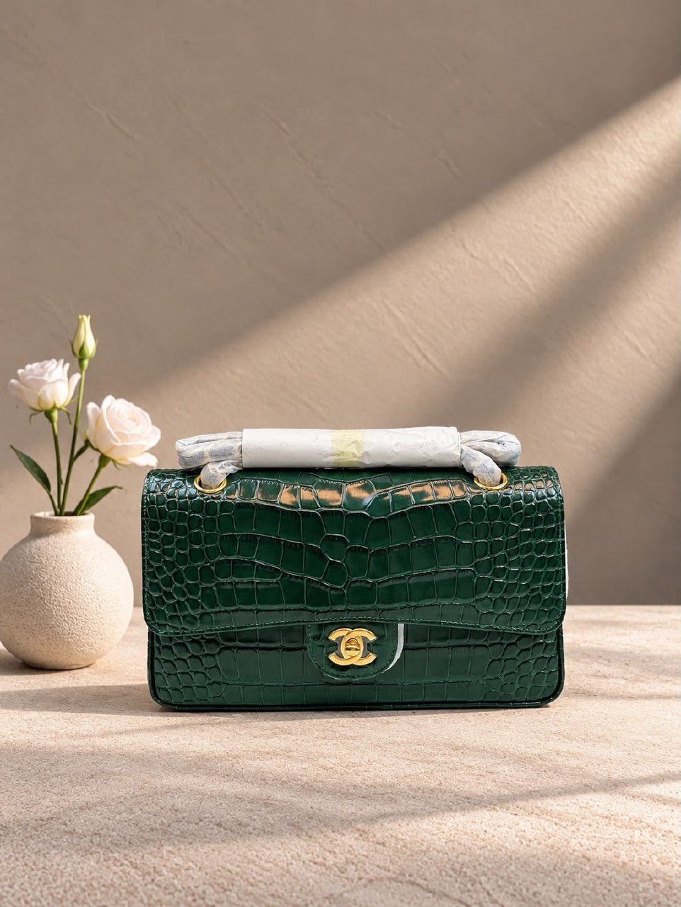 Chanel Handbag - Green Embossed