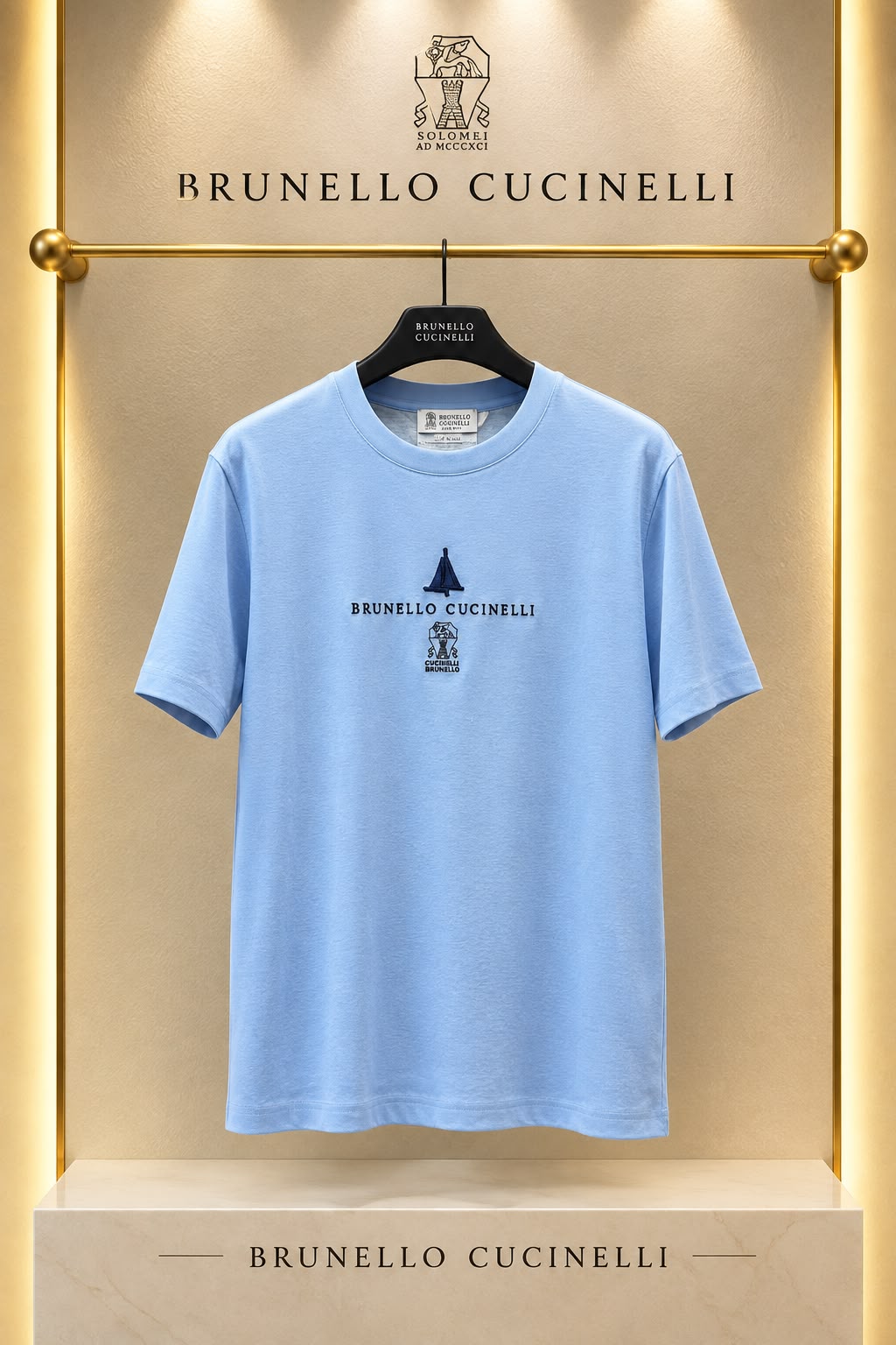 Brunello Cucinelli T-Shirt - Light Blue, Burgundy