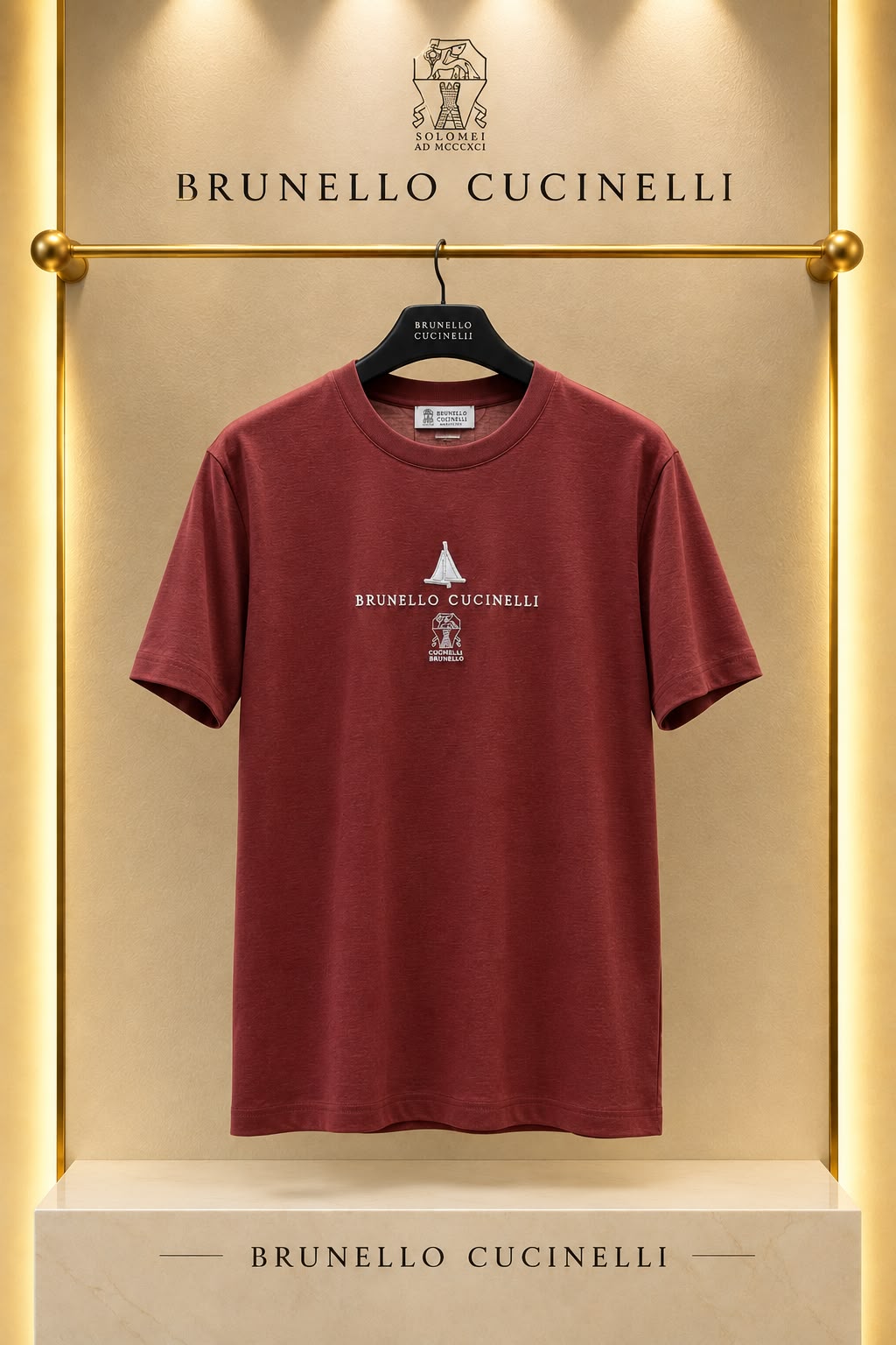 Brunello Cucinelli T-Shirt - Light Blue, Burgundy
