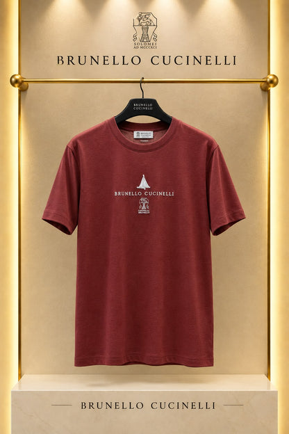 Brunello Cucinelli T-Shirt - Light Blue, Burgundy