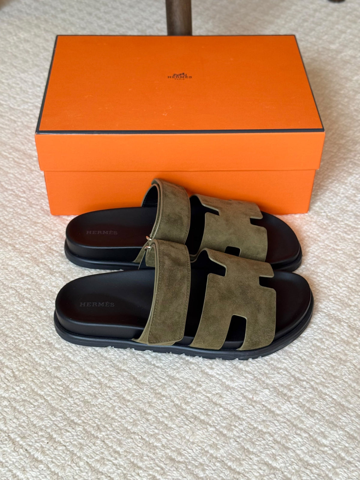 Hermès H-Cutout Slippers - Green