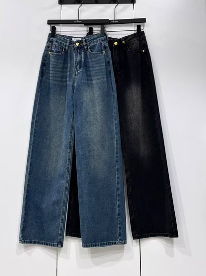 Chanel Wide-Leg Jeans Pants - Black, Blue