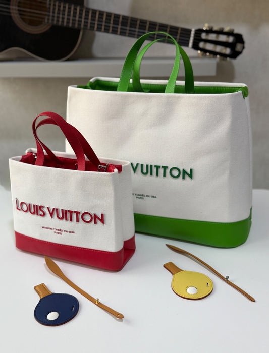 Louis Vuitton Tote Bag - Green, Red, White