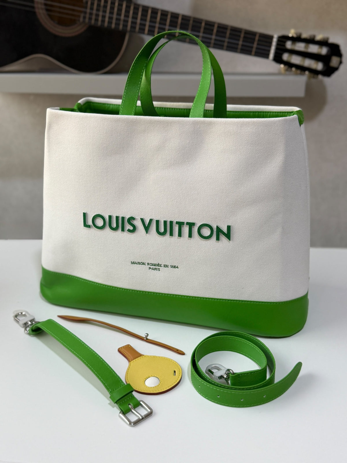 Louis Vuitton Tote Bag - Green, Red, White