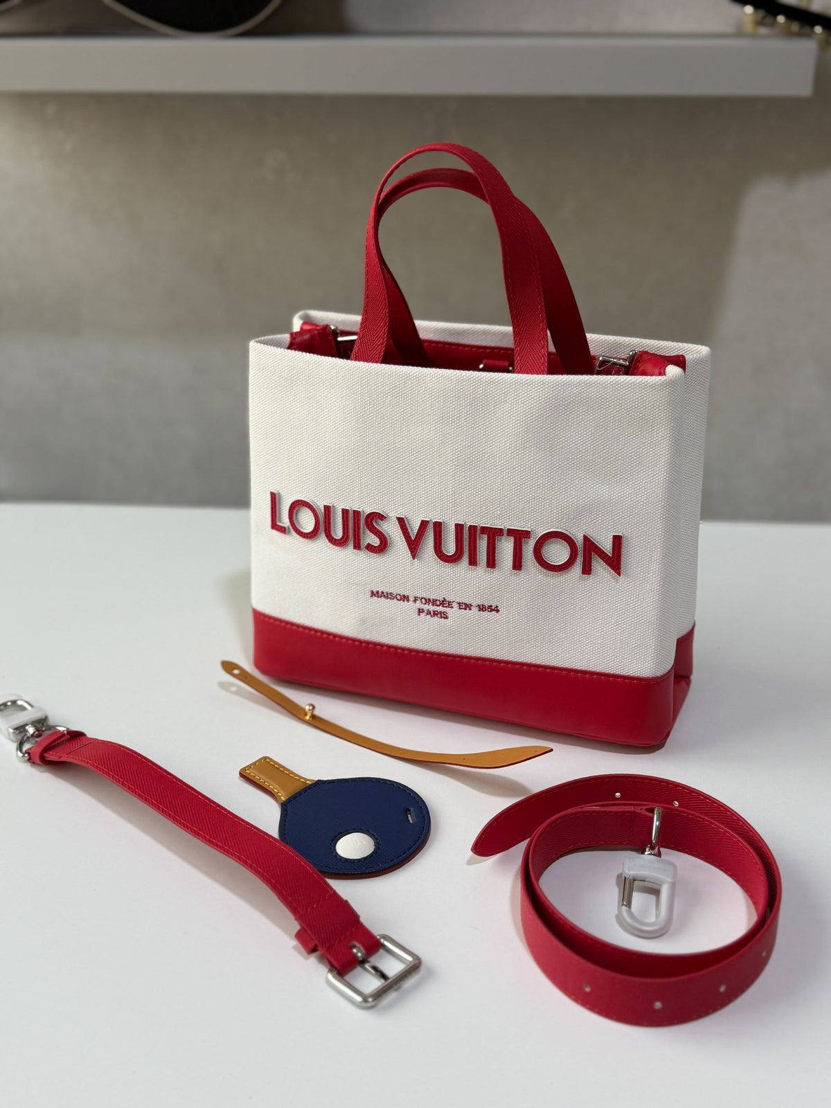 Louis Vuitton Tote Bag - Green, Red, White