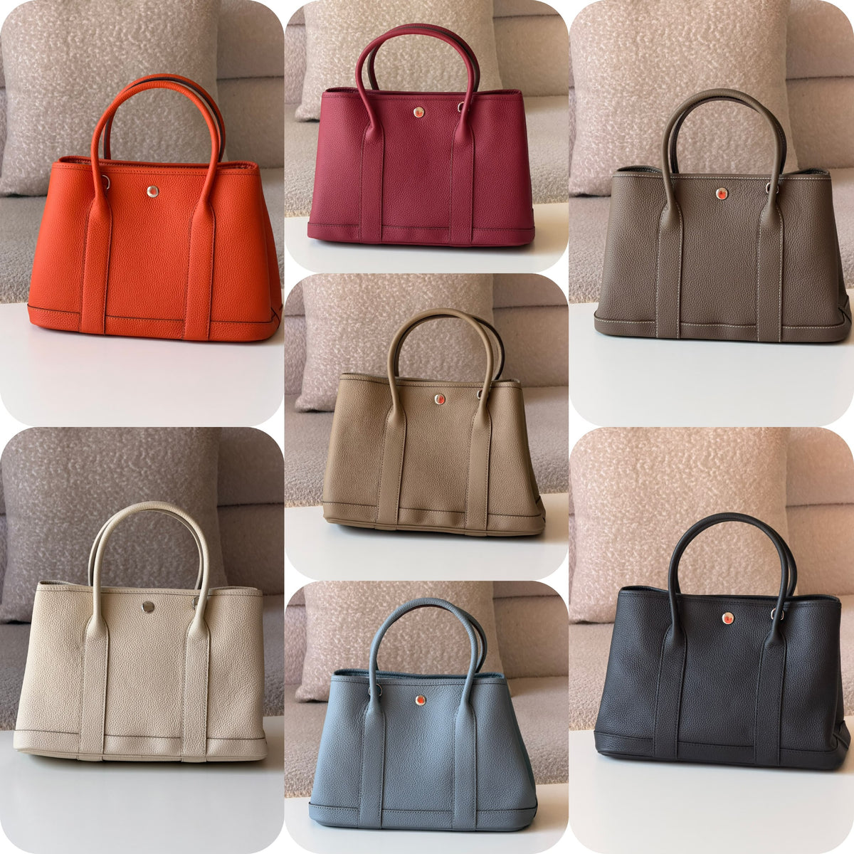 Hermès Tote Bag - Black, Light Blue, Burgundy, White, Beige, Orange, Dark Grey