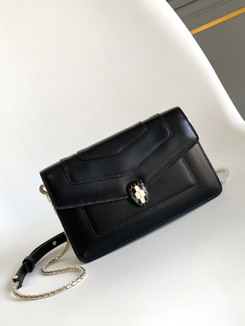 Bulgari Serpenti Forever Shoulder Bag - Black Snake Print