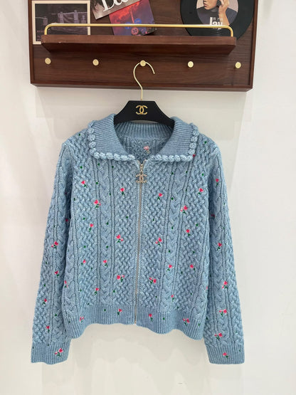 Chanel Cardigan - White, Pink, Blue