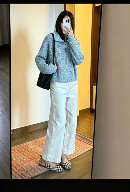 Chanel Cardigan - White, Pink, Blue