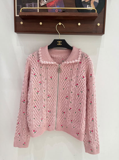 Chanel Cardigan - White, Pink, Blue