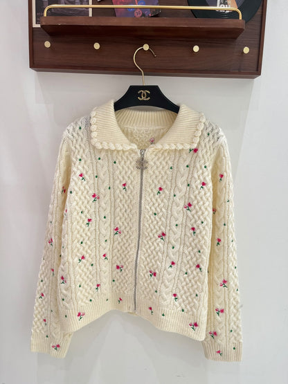 Chanel Cardigan - White, Pink, Blue