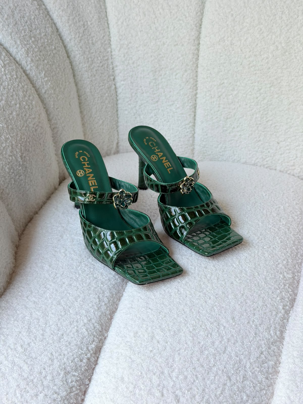 Chanel Heels - White, Green, Black, Burgundy