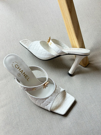 Chanel Heels - White, Green, Black, Burgundy