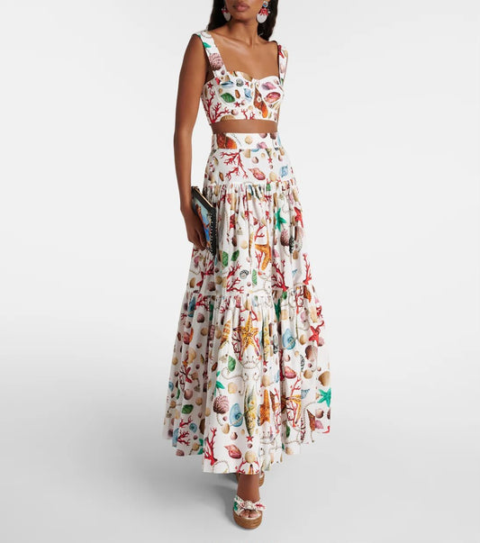Dolce & Gabbana Cropped Top Set - White