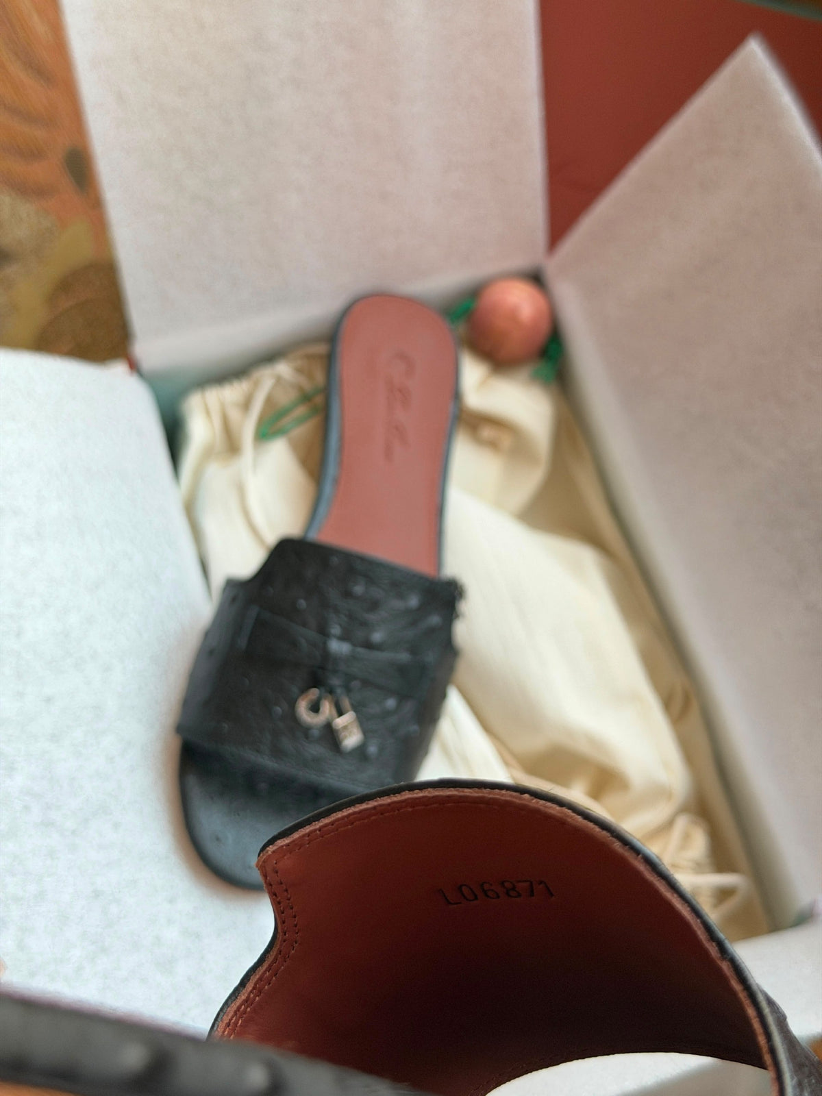 Loro Piana Mule - Black Embossed
