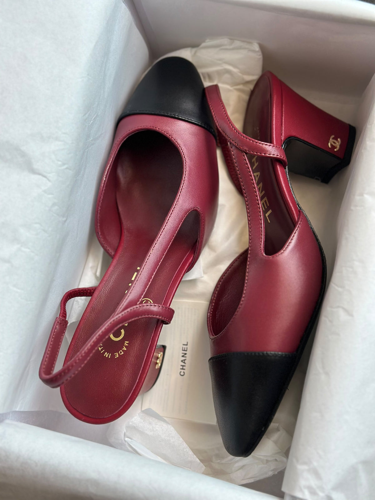 Chanel Mule - Burgundy & Black