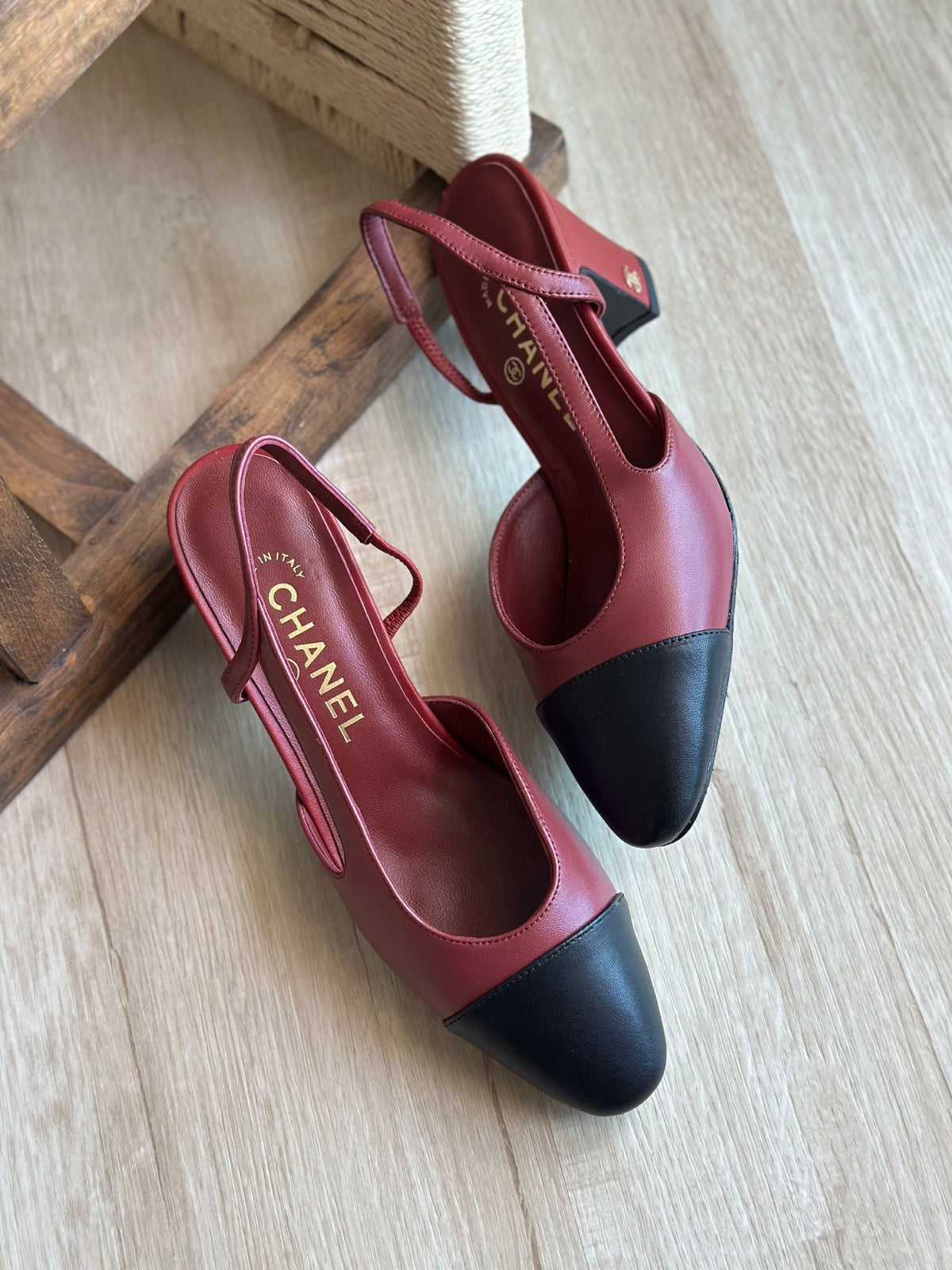 Chanel Mule - Burgundy & Black