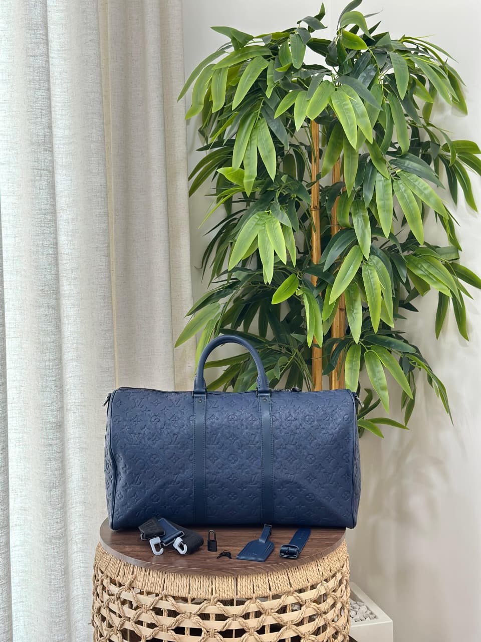 Louis Vuitton Duffel Bag - Navy Embossed