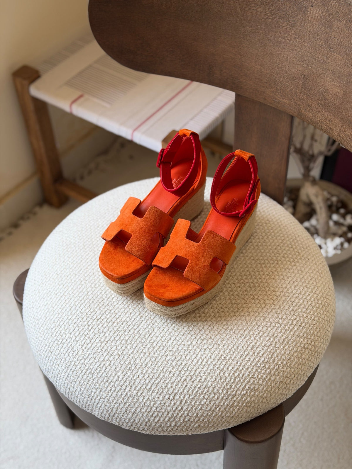 Hermes Heels - Orange & Red
