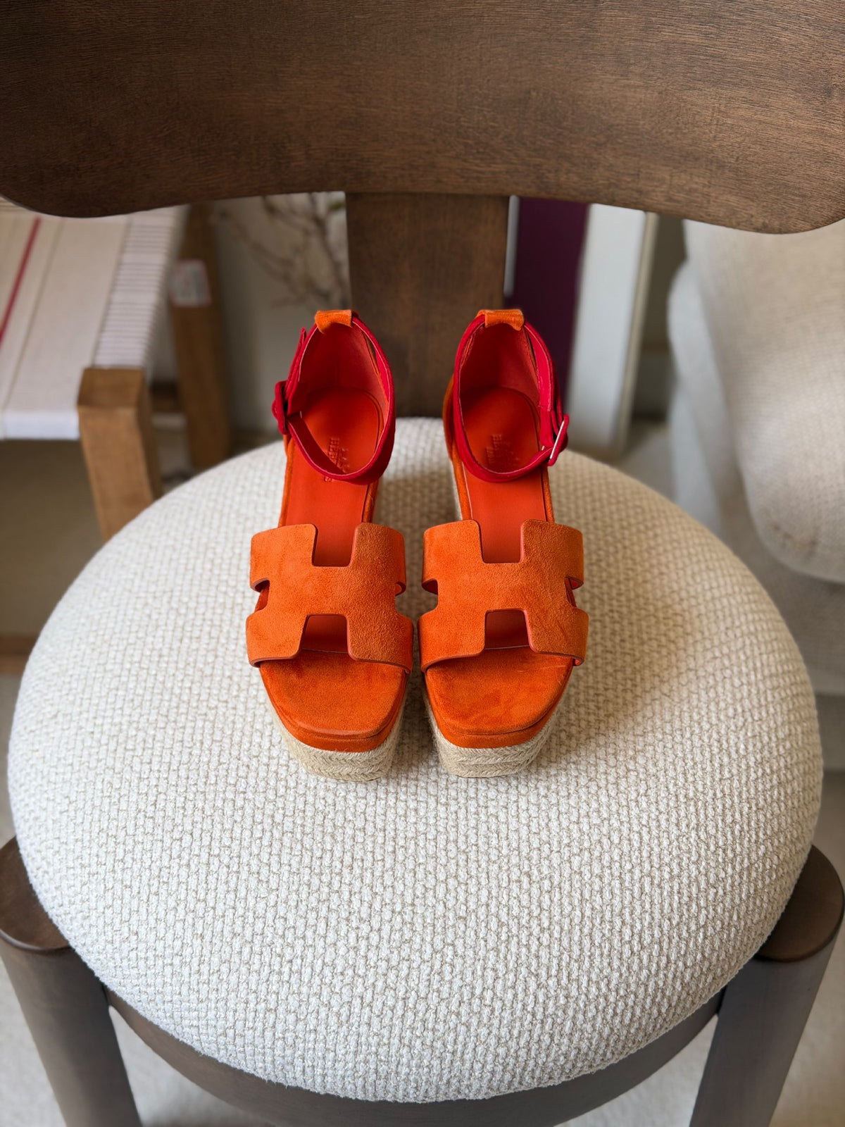 Hermes Heels - Orange & Red