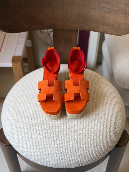 Hermes Heels - Orange & Red