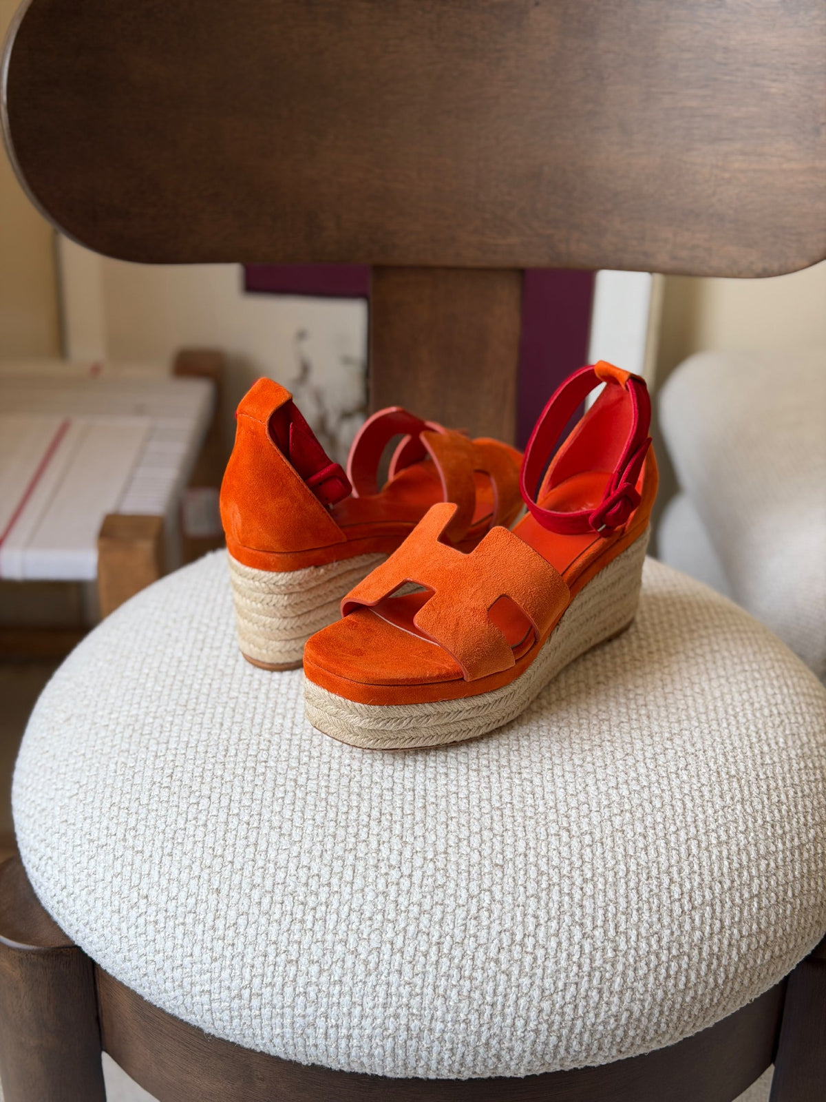 Hermes Heels - Orange & Red