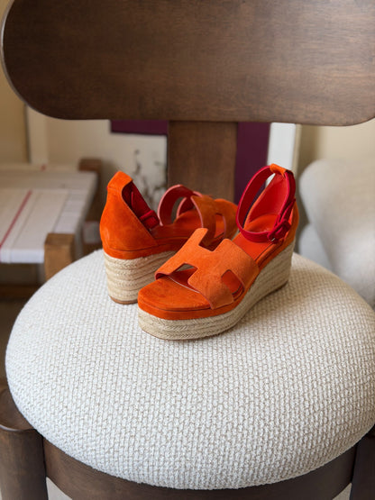 Hermes Heels - Orange & Red