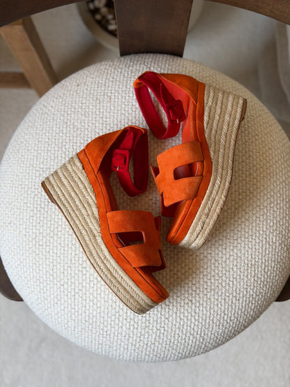 Hermes Heels - Orange & Red