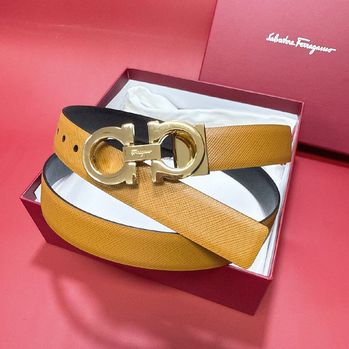 Salvatore Ferragamo Belt - Black, Yellow