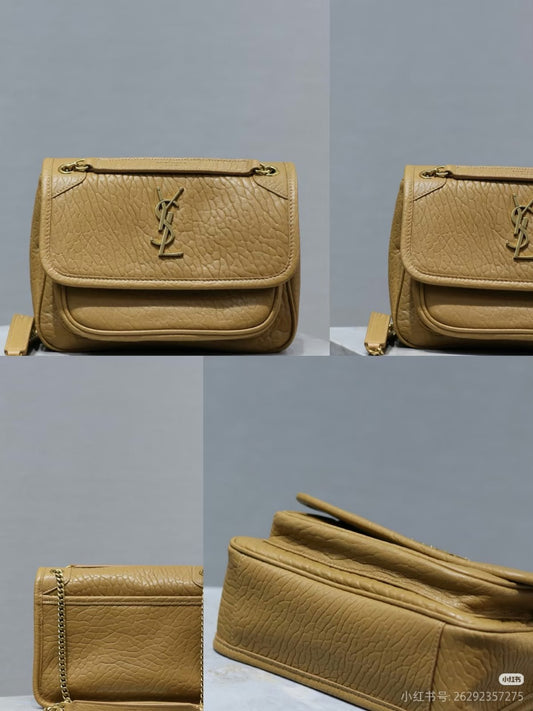 Saint Laurent Flap Shoulder Bag - Beige
