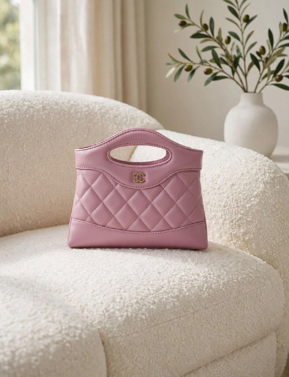 Chanel Handbag (Quilted Panel) - Pink