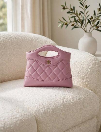 Chanel Handbag (Quilted Panel) - Pink