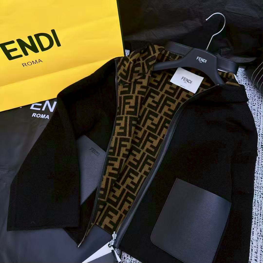 Fendi Monogram Hooded Jacket - Black Monogram