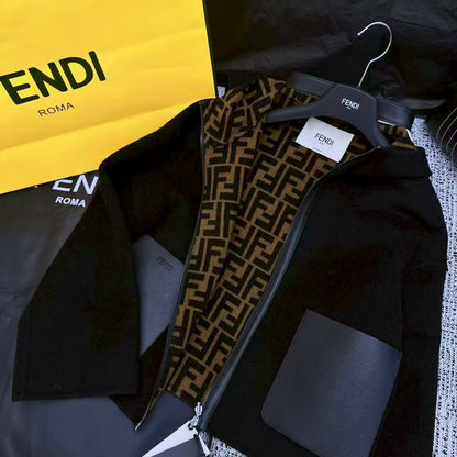 Fendi Monogram Hooded Jacket - Black Monogram