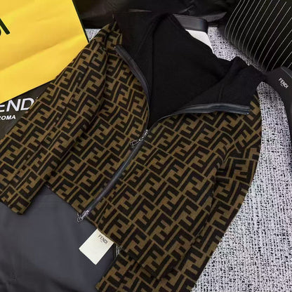 Fendi Monogram Hooded Jacket - Black Monogram