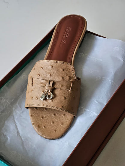 Loro Piana Bow-Detail Slippers - Beige