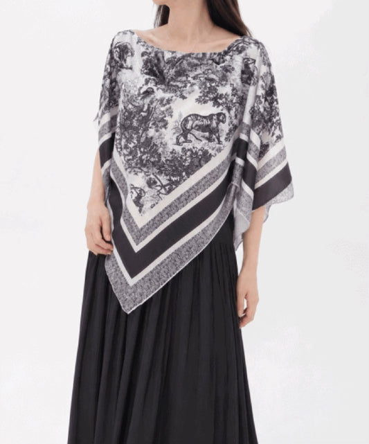 Dior Draped T-Shirt - Grey, White