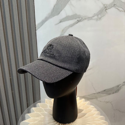 Loro Piana Seamed Curved-Brim Cap - Dark Grey