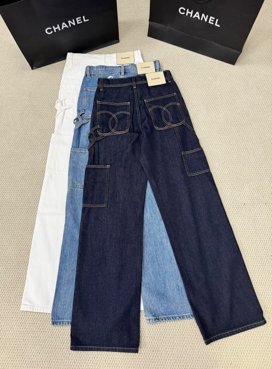 Chanel Utility Pocket Pants - Blue, Navy, White
