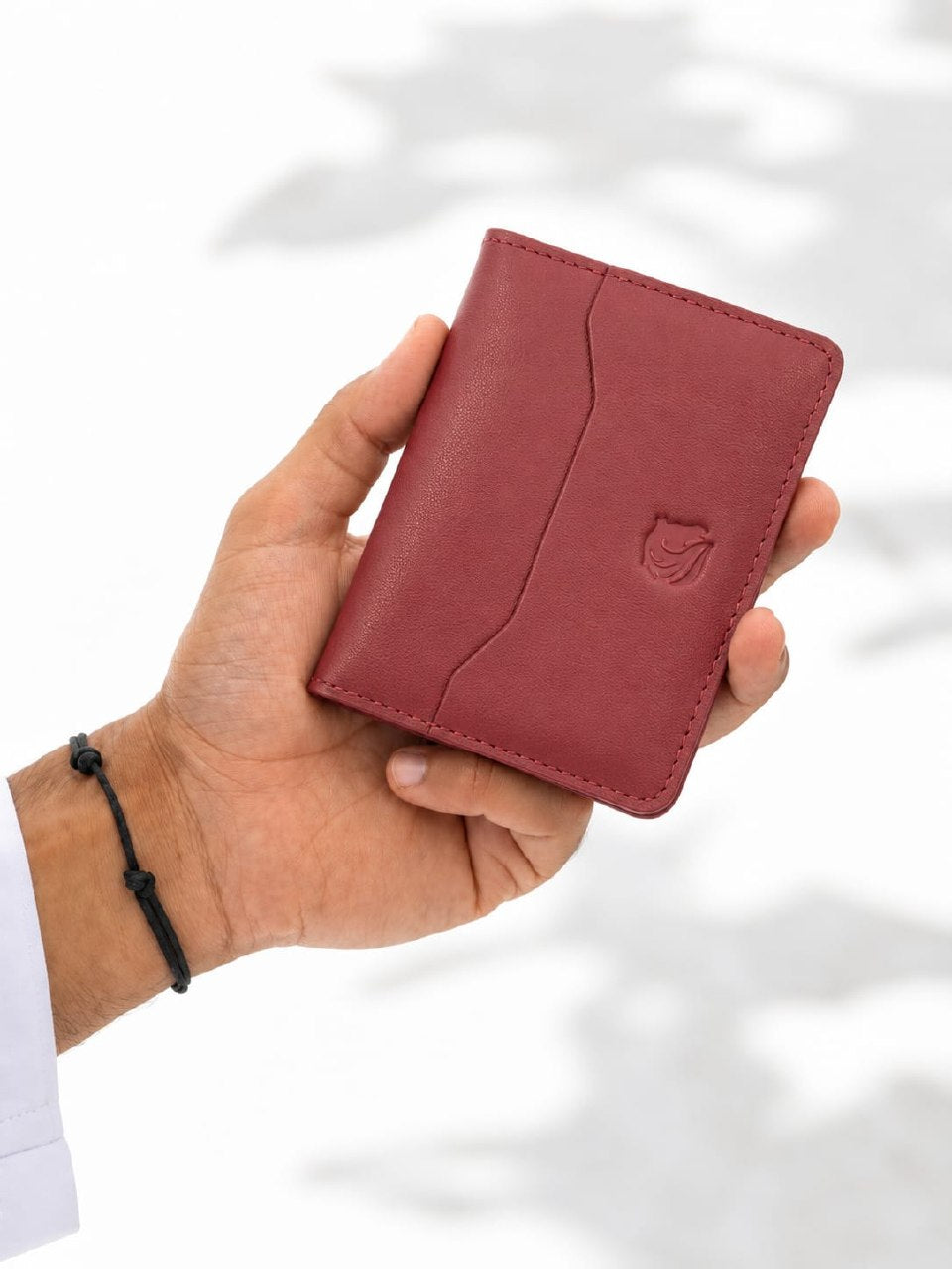 Louis Hilano Card Holder - Burgundy Embossed