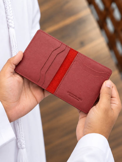 Louis Hilano Card Holder - Burgundy Embossed