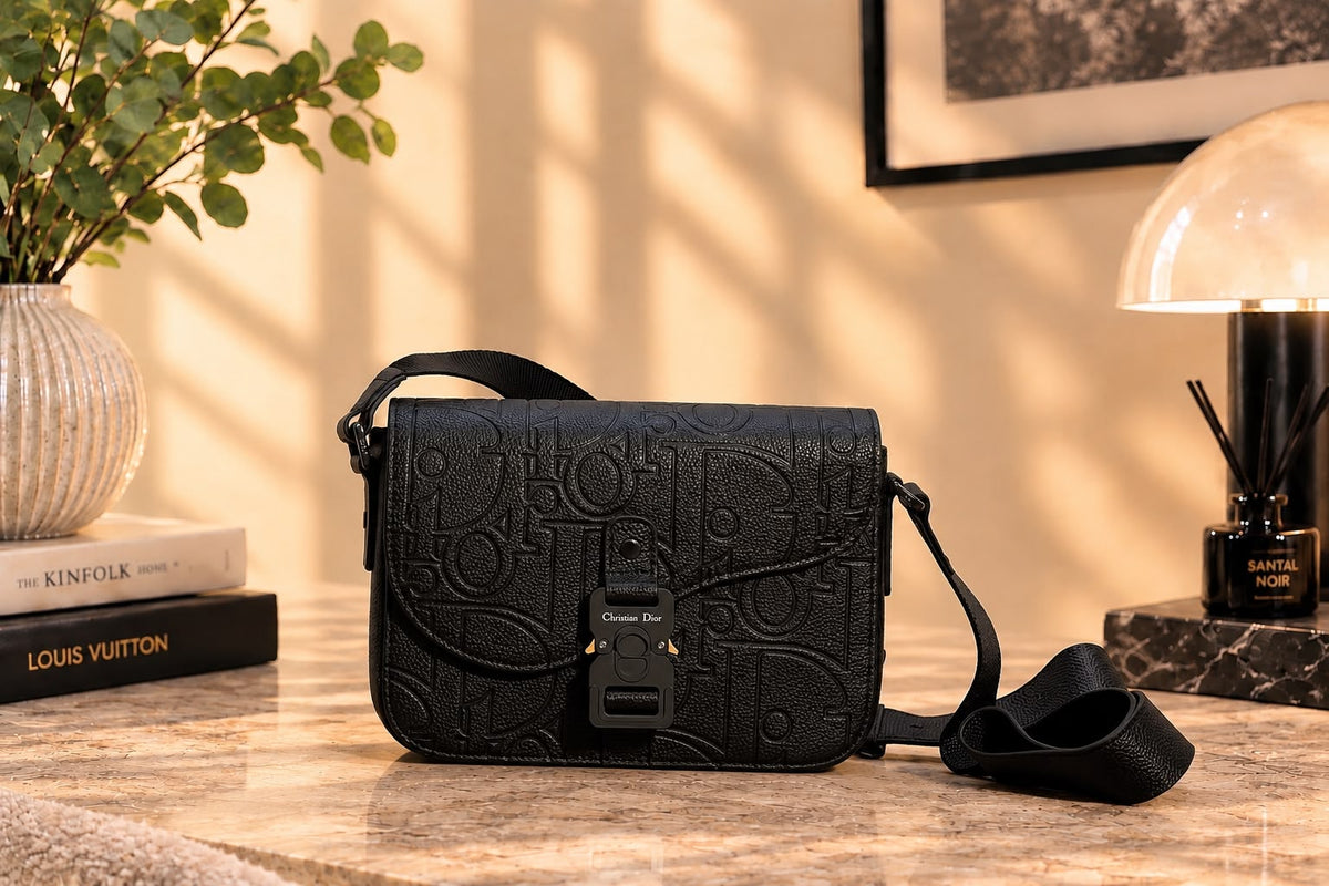 Dior Messenger Bag - Black Embossed