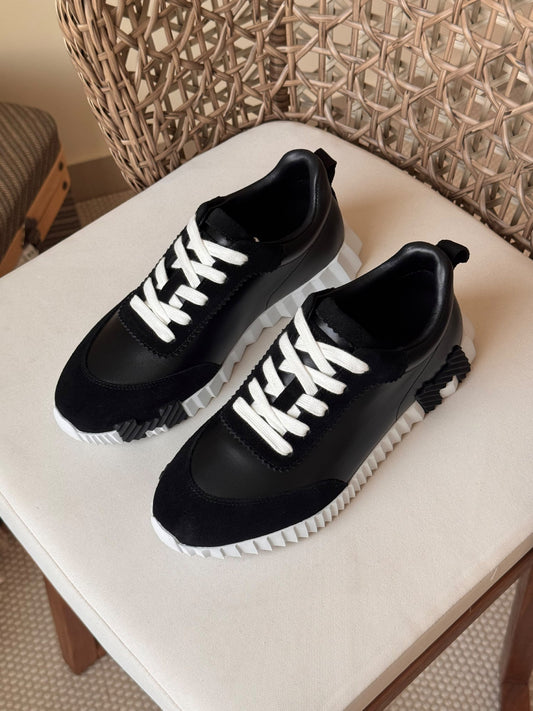 Hermes Overlay Sneakers - Black